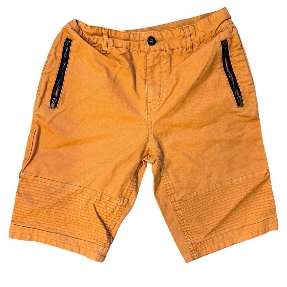 Youth Boys Art Class Mustard Textured Zipper Detail Casual Shorts - Sz 14